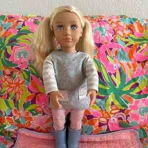 Our generation Stylish Gray and Pink Doll with Blonde Hair